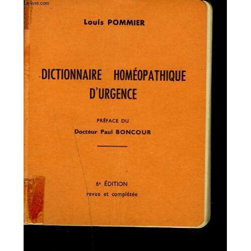 Dictionnaire Homeopathique D'urgence.