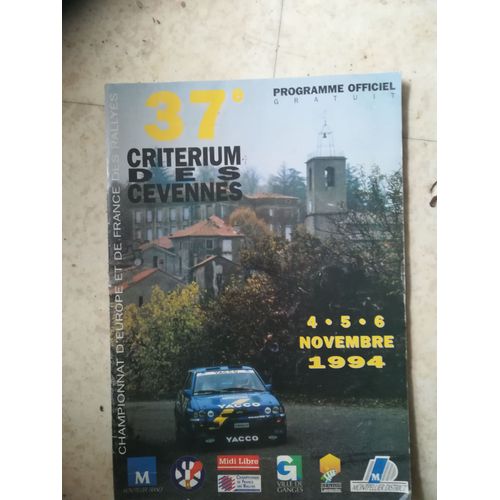 Programme Officiel Criterium Des Cevennes 1994