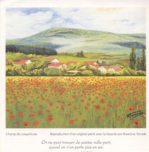 Champ De Coquelocots (Roselyne Terrade, Peintre Avec La Bouche)