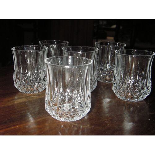 Collection Christal D'arques ( France ) Longchamp ,6 Verres À Liqueur