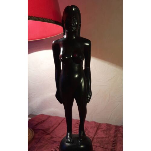 Statue femme en ébène, style européen, taille 38 cm, 0,950 gr. Très jolie pièce, rare 