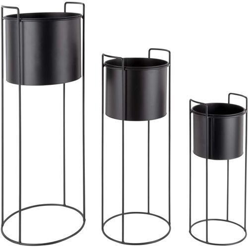 Set de 3 supports à plantes ronds en métal Essence
