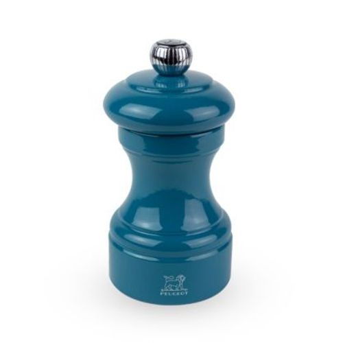 Bistro Moulin À Poivre Manuel En Bois Laqué, Bleu Pacifique, 10 Cm - 4"