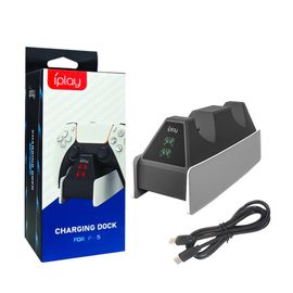 Contrôleur Ps5 Chargeur Double Siège Ps5 Chargeur De Manette Sans Fil Contrôleur P5 Chargeur Double Siège Avec Lumière Led Hbp-260