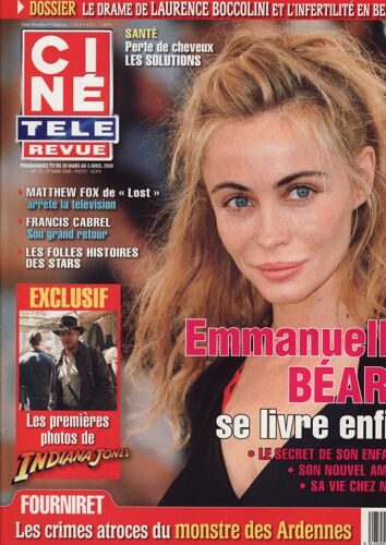 Ciné Télé Revue (Edition Belge) / 27-03-2008 N°13 : Emmanuelle Beart (2p) - Francis Cabrel (2p)