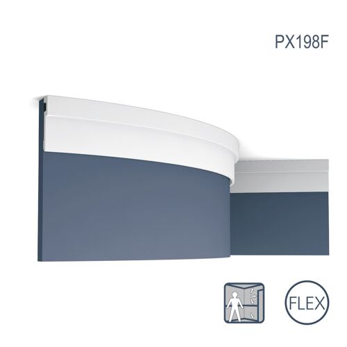 Cimaise Orac Decor PX198F MODERN U-STEPS Moulure décorative flexible Plinthe Corniche design moderne blanc 2 m