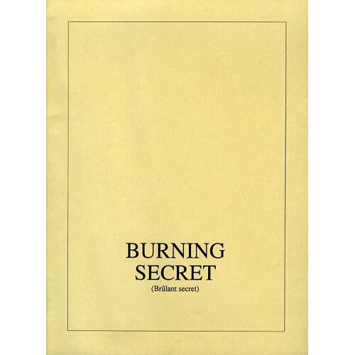 Burning Secret, Dossier De Presse, Andrew Birkin, Klaus Maria Brandauer, Faye Dunaway, David Eberts