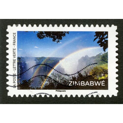 Timbre Oblitéré Zimbabwé,La Poste,Lettre Verte,France