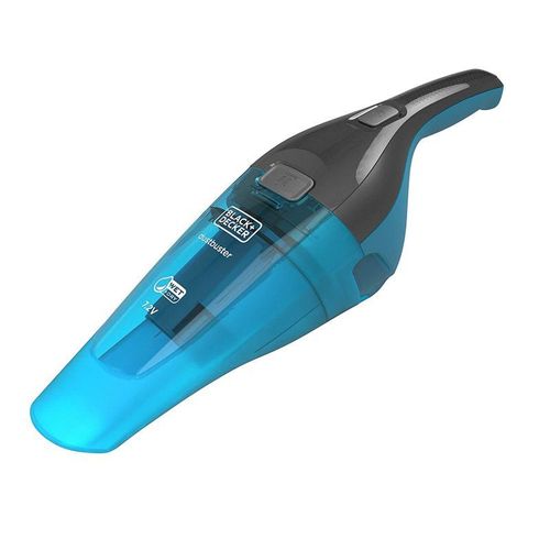Black+Decker WDC215WA-QW Aspirateur à main sans fil - 14 Airwatts - 7,2V - 1,5 Ah - Capacité du bol : 385 ml - Chargeur sur base avec indicateur LED de charge - Brosse et raclette pour le nettoyage