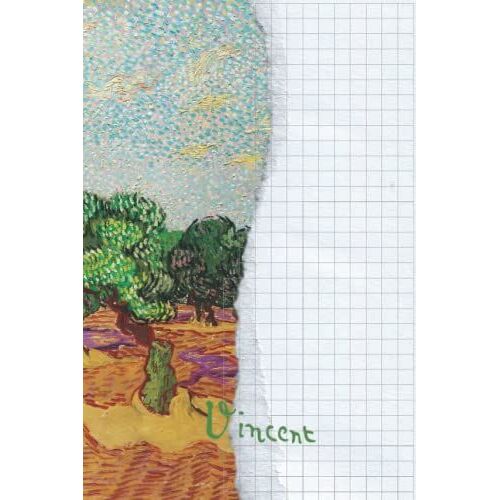 Vincent Van Gogh Graph Paper Notebook, 6"X 9", 120 Pages: Vincent Van Gogh Olive Trees (1889) Cover