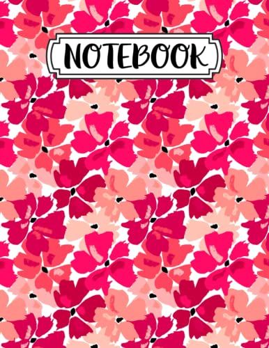 Notebook: Beautiful Pink Flower Composition Notebook For "College Ruled" - 120 Pages - Large ( 8.5 X 11 )