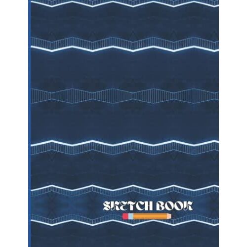 Sketchbook: Dark Blue Color Pattern Art Sketchbook With Blank Pages For All Your Drawing, Painting And Sketching Needs.