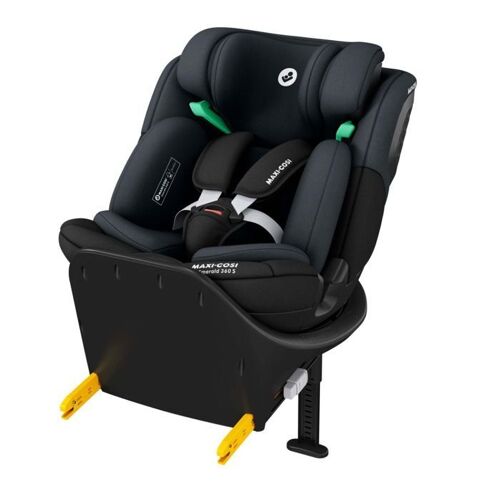 Maxi-Cosi Siège Auto Évolutif Pivotant Emerald 360s, De La Naissance À 12 Ans (150cm), Tonal Black