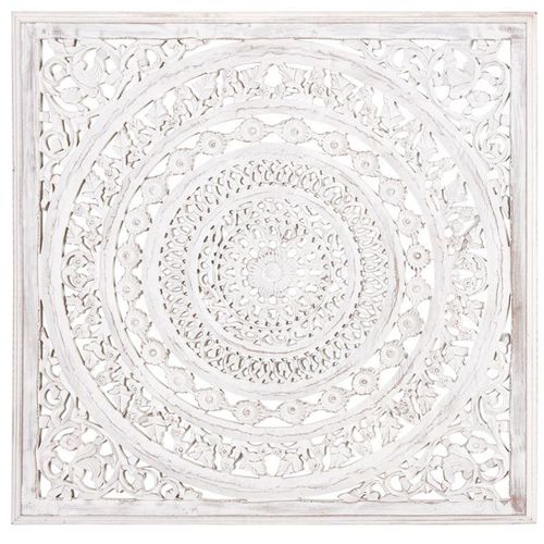 Décoration murale sculptée medium blanchi