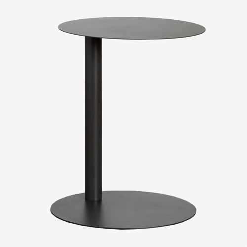Table d'appoint ronde Ø40 cm en acier Yannik Gris Granit