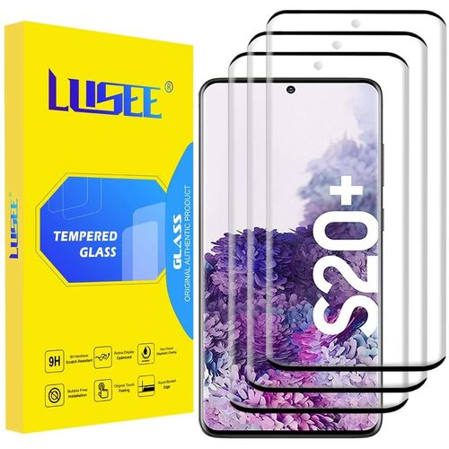 3 Pièces Verre Trempé Samsung Galaxy S20 Plus Film Protection écran 3D Courbé 9H Verre Dur Couverture complète Anti Rayure 2.5D Film de Protecteur d'Ecran Galaxy S20 Plus Noir