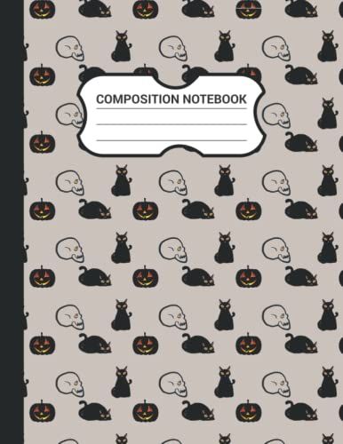 Composition Notebook: Halloween Pattern Composition Notebook For Kids And College Ruled , 100 Page