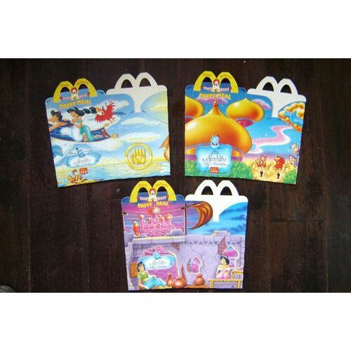 Mac Donald / Aladin Et Le Roi Des Voleurs / 3 Boite Happy Meal 1998?? / Neuf Pas Servi