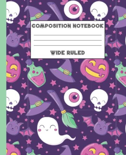 Composition Notebook: Halloween Pumpkin Composition Book College Ruled Notebook Skull Composition Notebook