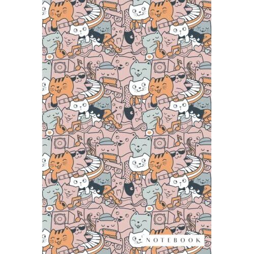 Composition Notebook: Cute Little Musical Kitty Cats Pattern Notebook For Writing Notes... For Girls, Kids, School, Students And Teachers (Kitty Cat ... Pages Lined Notebook | Notebook For School
