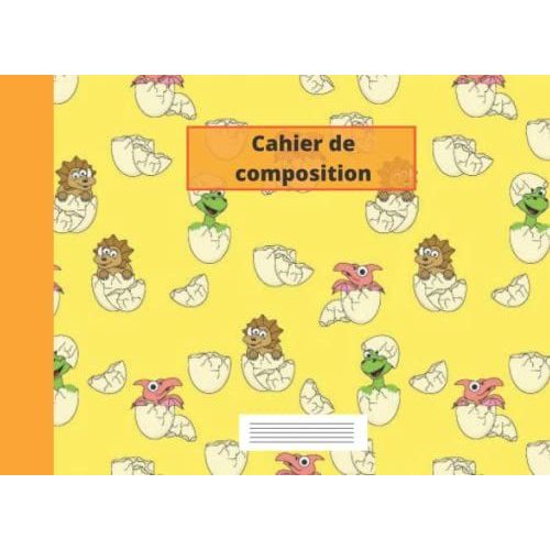 Cahier De Composition: Carnet De Partitions, 4 Portées Par Pages, Format À L'italienne. Motifs De Dinosaures. Idéal Pour Solfège. 38 Pages.
