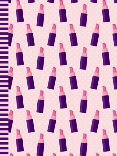 Hardcover Sketchbook: With Positive Affirmations / 200 Pages / Large 8.5x11 Unruled Unlined Journal Notebook / Pink Purple Lipstick Art On Pastel Dot ... - Sketching Gift For Teen Girls And Women