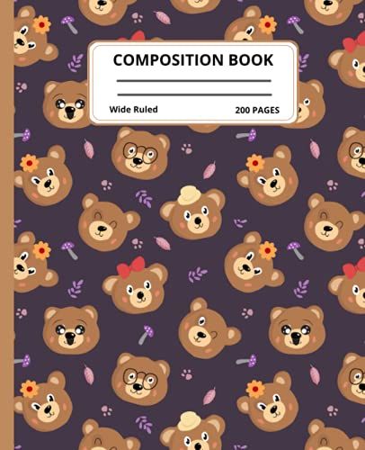 Kawaii Cute Bear Composition Notebook College Ruled Paper: Composition Notebook Wide-Ruled, Lined Journal For Writing And Drawing