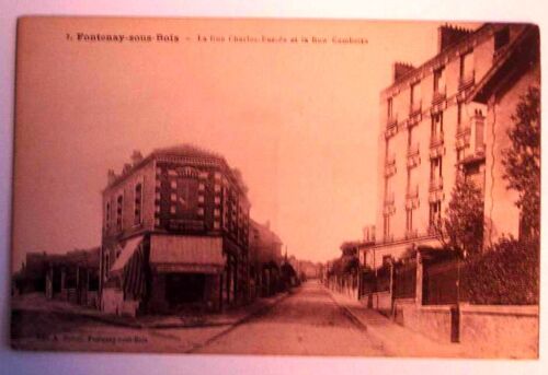 Carte Postale Ancienne Paris Fontenay Sous Bois La Rue Charles Bassee Et La Rue Gambetta