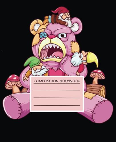 Halloween Kawaii Goth Composition Notebook: Creepy Spooky Mad Teddy Bear Journal | For School, Boys And Girls | School Supplies Gift Ideas | 7.5" X 9.25" (19.05 X 23.5 Cm) College Ruled