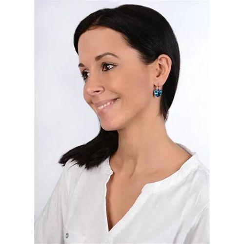 Boucles D'oreilles C?ur Romantique Bleu Bermuda