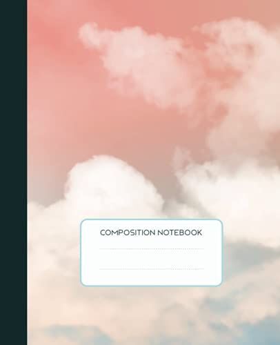 Composition Notebook: Wide Ruled Paper Journal ,Pastel Pink Sky And Clound, Wide-Lined Notebook That Is Perfect For Girls And Boys As Well As, 7.5 X 9.25, 110 Pages