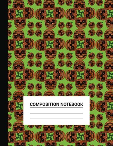 Composition Notebook: Halloween Pattern Composition Notebook, Cover Size 8.5" X 11" , Ruled Lined 100 Page