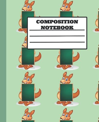 Composition:Kangaroo White And Black Marble Composition Notebook For Boys.Gift: Kangaroo Skater Wide Ruled Baseball Book 7.5 X 9.25 In, 150 Pages, ... Kids, Elementary School Students Gift