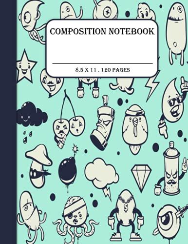 Composition Notebook: Funny Characters Notebook For Boys And Girls And Teens With 120 Pages,Lined Papers,Size 8.5x11