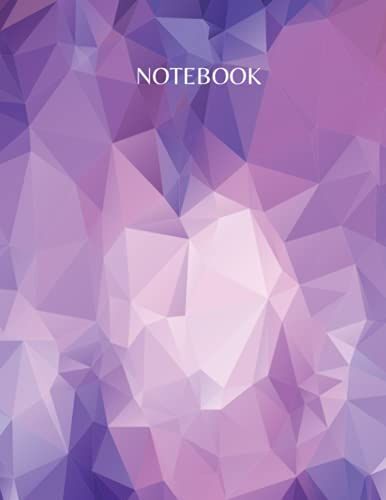 Purple Geometric Notebook- Composition Book: 120 College Ruled Pages- Purple Notebook