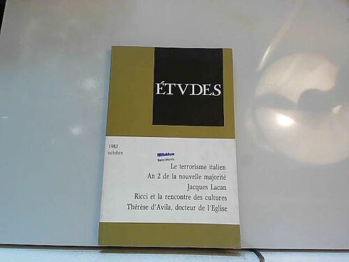 [Revue] Etudes : Octobre 1982