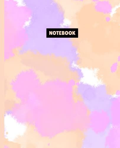 Notebook: Rainbow Tie Dye Composition Notebook - College Ruled 120 Pages - Medium 7.5 X 9.25 - Brown Purple Pink Watercolor