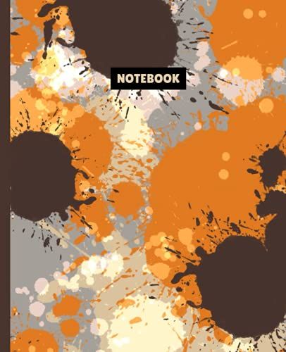 Notebook: Autumn Splatter Composition Notebook - College Ruled 120 Pages - Medium 7.5 X 9.25 - Autumn Fall Themed Cover Design No: 2