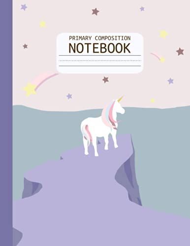 Primary Composition Notebook: Cute Minimal Pastel Unicorn | Pink Fantasy World | Dotted Midline & Drawing Picture Space For Kids | Notebook For Kindergarten K2 | Writing And Drawing