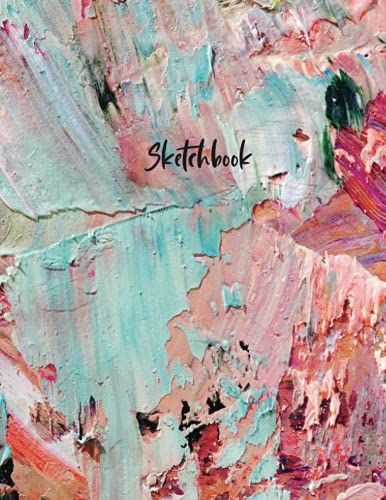 Sketchbook: Blank Drawing Book For Painting, Drawing, Writing, Sketching And Doodling 8.5 X 11" 120 Pages Wide Papers (Abstract Colorful Oil Canvas Cover Vol-2)