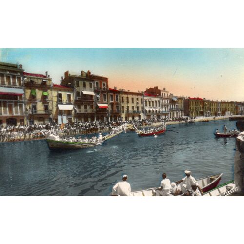 Cpa Milieu Xx Eme Siecle - N° 11 - Sete - 34 Herault - Vue D'ensemble Des Barques Des Jouteurs - Editions Narbo