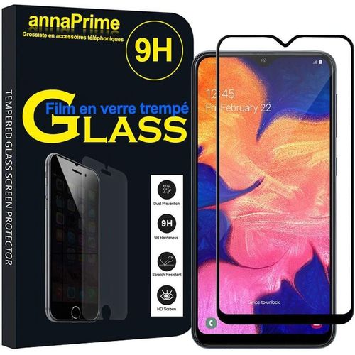 1 Film Vitre Verre Trempé de Protection d'écran Samsung Galaxy A10 6.2"" SM-A105F/ A105F/DS - Noir