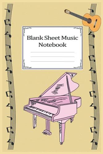 Notebook - Standard Blank Sheet Music Notebook| Blank Sheet Piano Music Notebook Kids|Blank Music Staff Book 304: Blank Music Manuscript Printed On ... Blank Journal With Black Cover Perfect Size