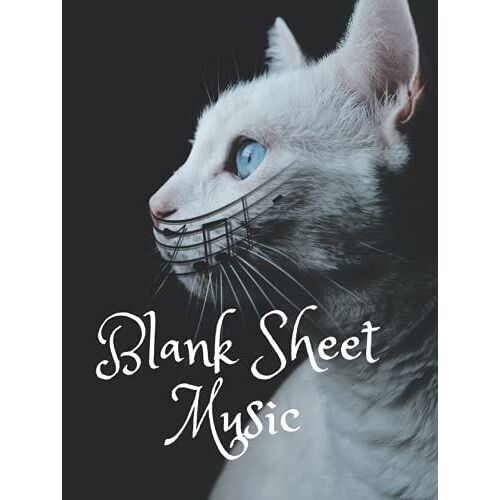 Blank Sheet Music: Hardcover Cat Composition Manuscript Staff Paper
