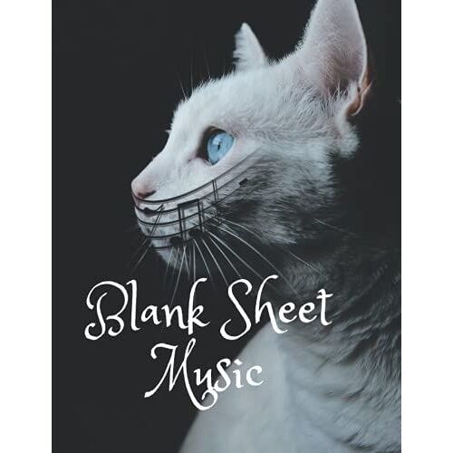 Blank Sheet Music: Cat Composition Manuscript Staff Paper