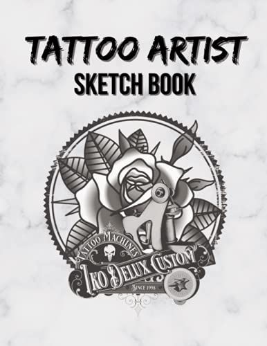 Tattoo Artist Sketch Book - White Marble: Carnet De Dessins Pour Artistes Tatoueurs