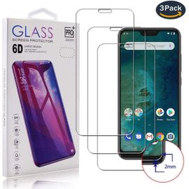 3 Pièces Film Protecteur Xiaomi Mi A2 Lite, Film De Verre Transparent, Verre De Protection De Dureté 9h, Transparence À 99%, Écran Hd