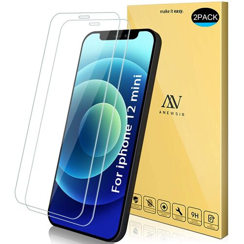 2 pièces Verre Trempé iPhone 12 Mini, Facile à Installer sans Bulles Dureté 9H Protecteur d'écran en Verre Trempé iPhone 12 Mini.