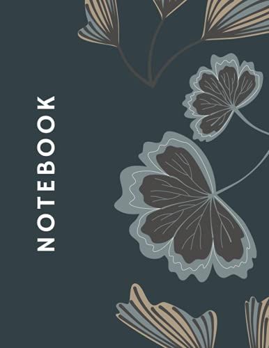 Notebook: Unique Floral Pattern Notebook (Navy)