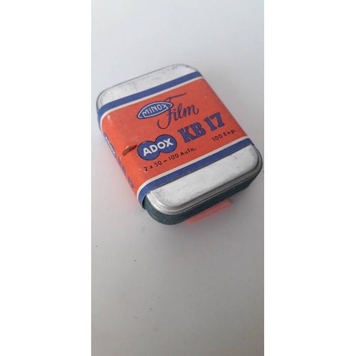 MINOX FILM ADOX KB 17 100 vues nov 1969 boite alu d'origine